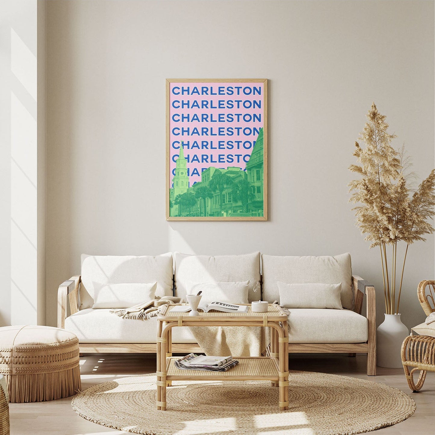 Wes Co Gallery Poster Charleston City Colorful Travel 8 x 10" Home Goods - Travel Illustrations Edge to edge Art Print