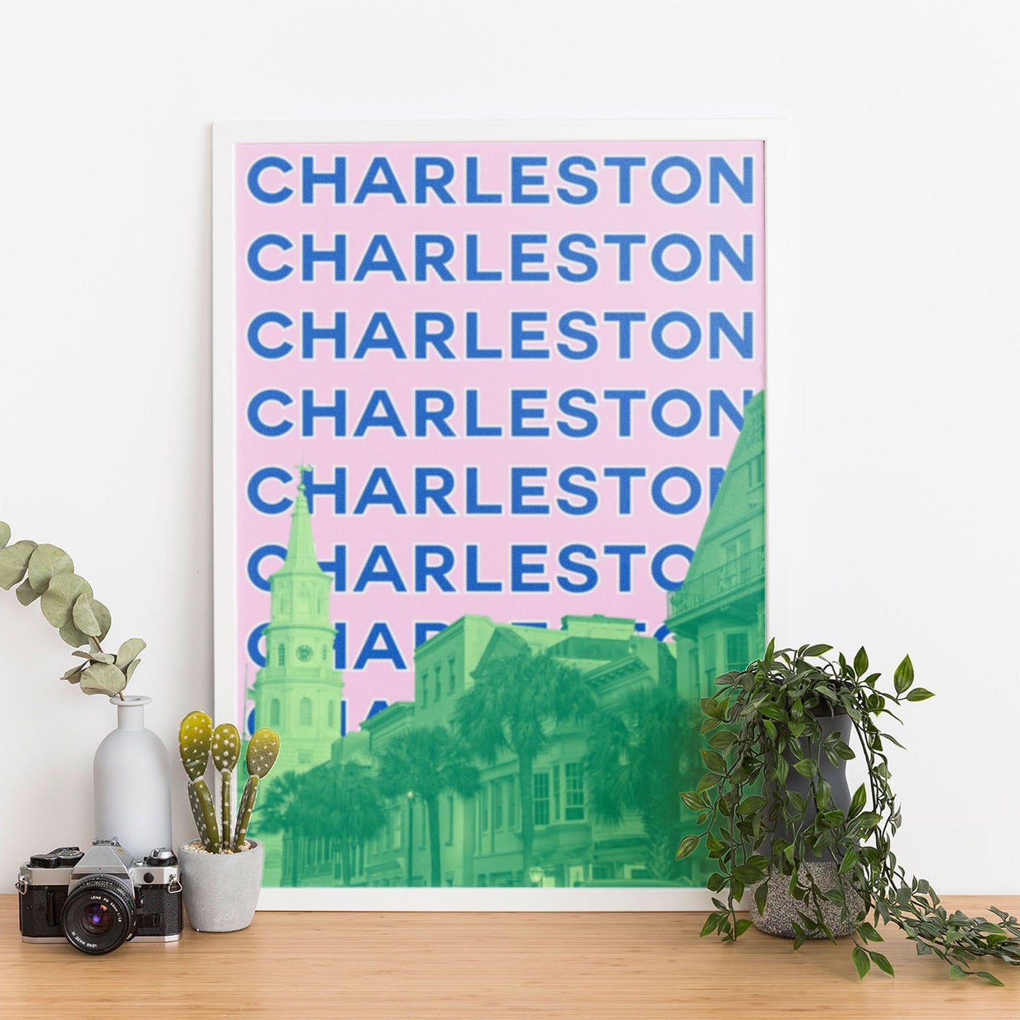 Wes Co Gallery Poster Charleston City Colorful Travel 12 x 16" Home Goods - Travel Illustrations Edge to edge Art Print