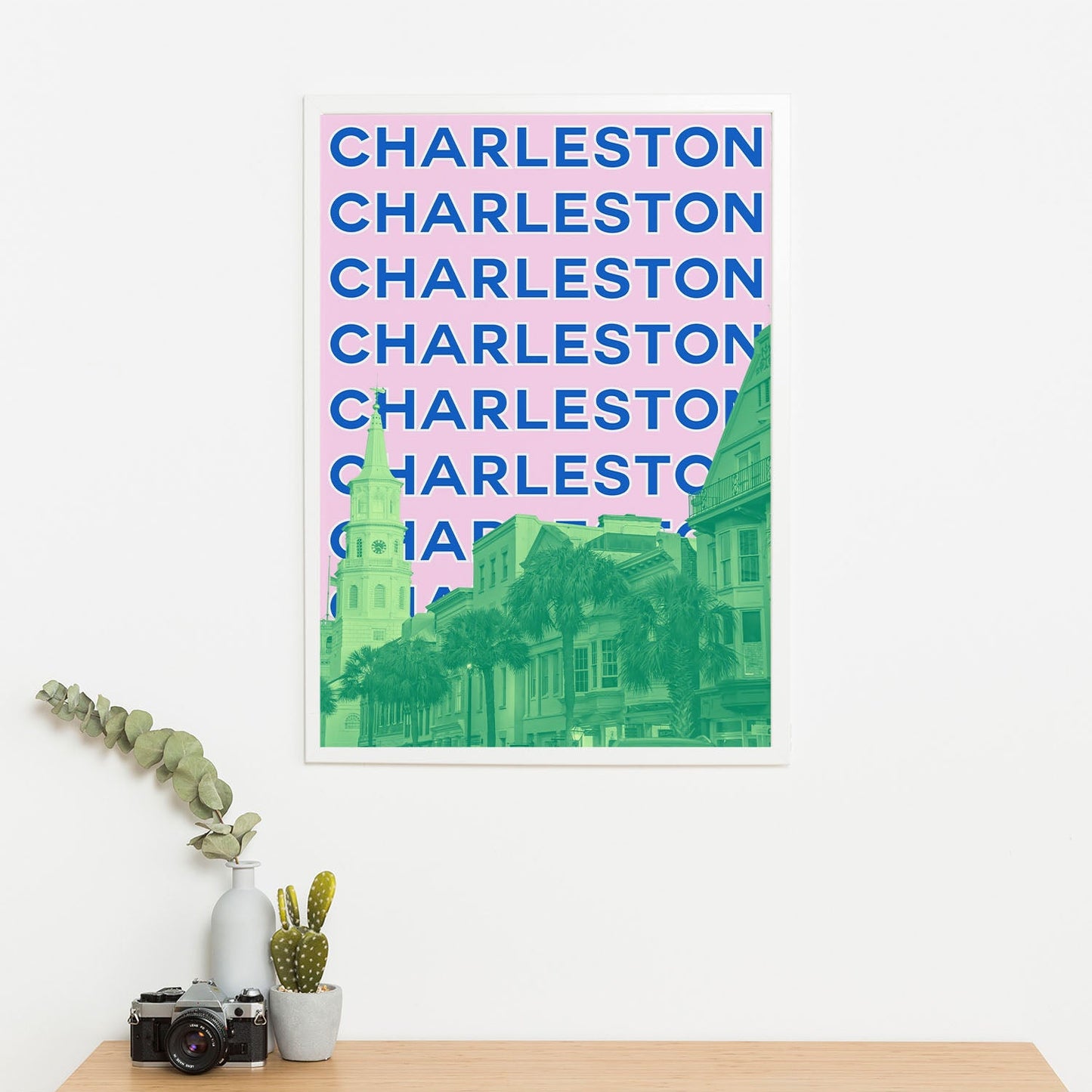 Wes Co Gallery Poster Charleston City Colorful Travel 16 x 20" Home Goods - Travel Illustrations Edge to edge Art Print