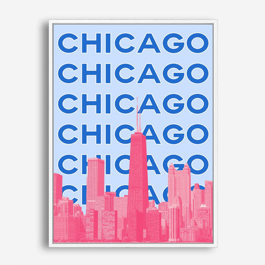 Wes Co Gallery Poster Chicago City Colorful Travel 5 x 7" Home Goods - Travel Illustrations Edge to edge Art Print