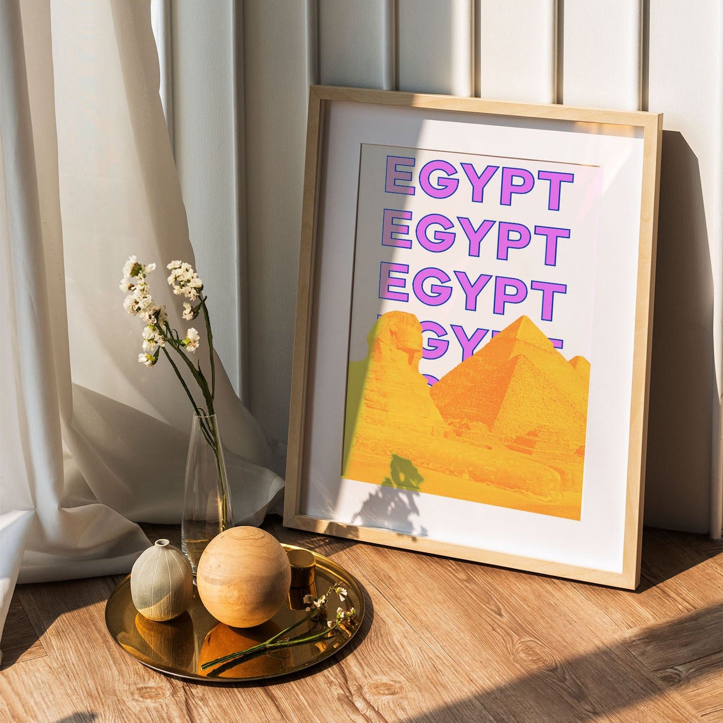 Wes Co Gallery Poster Egypt City Colorful Travel 5 x 7" Home Goods - Travel Illustrations Edge to edge Art Print