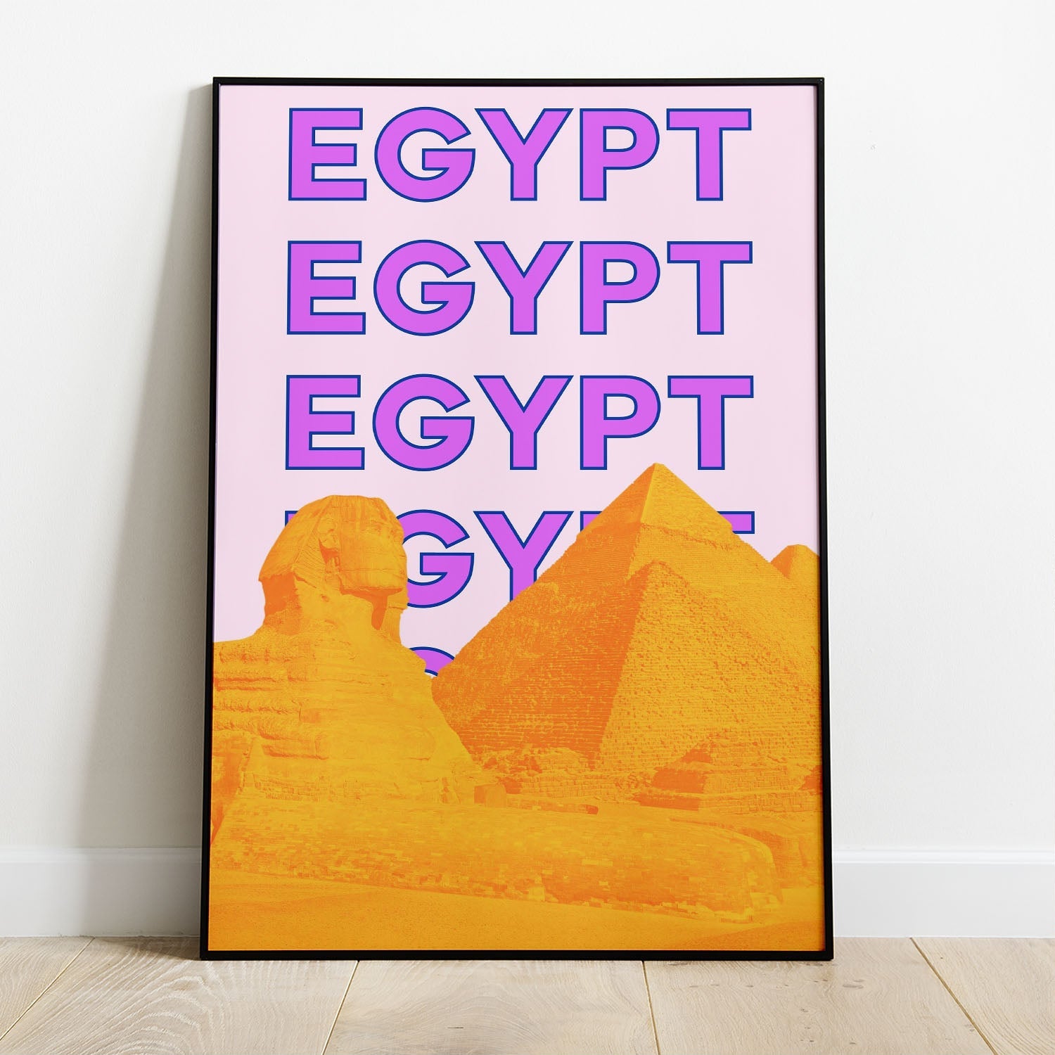 Wes Co Gallery Poster Egypt City Colorful Travel 8 x 10" Home Goods - Travel Illustrations Edge to edge Art Print