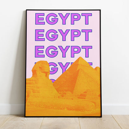 Wes Co Gallery Poster Egypt City Colorful Travel 8 x 10" Home Goods - Travel Illustrations Edge to edge Art Print