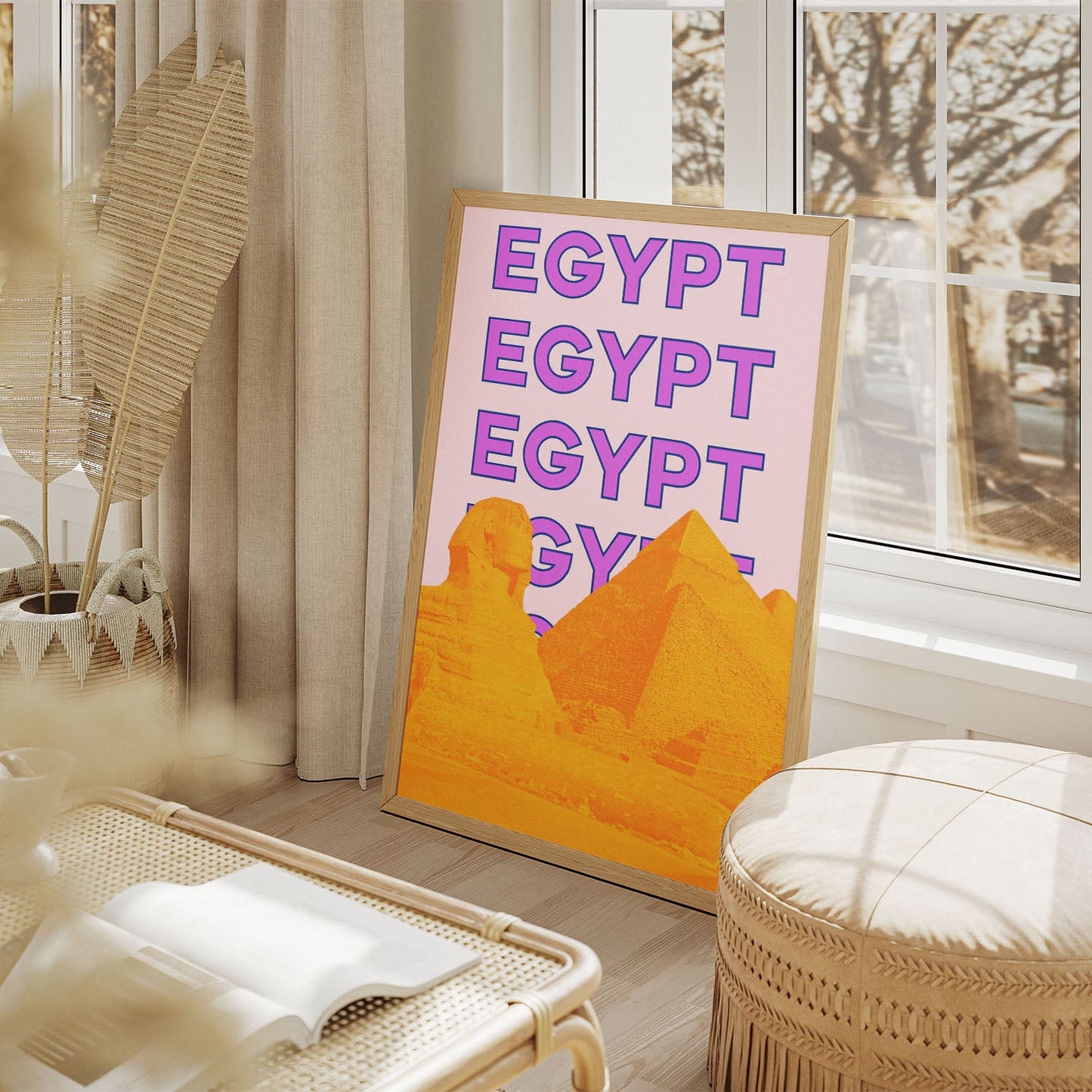 Wes Co Gallery Poster Egypt City Colorful Travel 11 x 17" Home Goods - Travel Illustrations Edge to edge Art Print