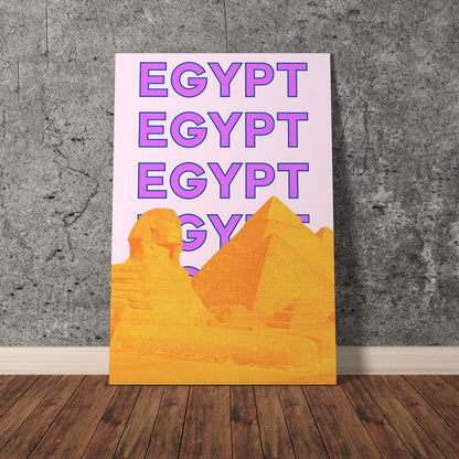 Wes Co Gallery Poster Egypt City Colorful Travel 11 x 17" Home Goods - Travel Illustrations Edge to edge Art Print