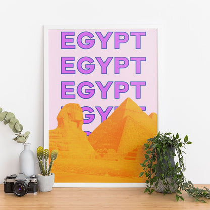 Wes Co Gallery Poster Egypt City Colorful Travel 12 x 16" Home Goods - Travel Illustrations Edge to edge Art Print