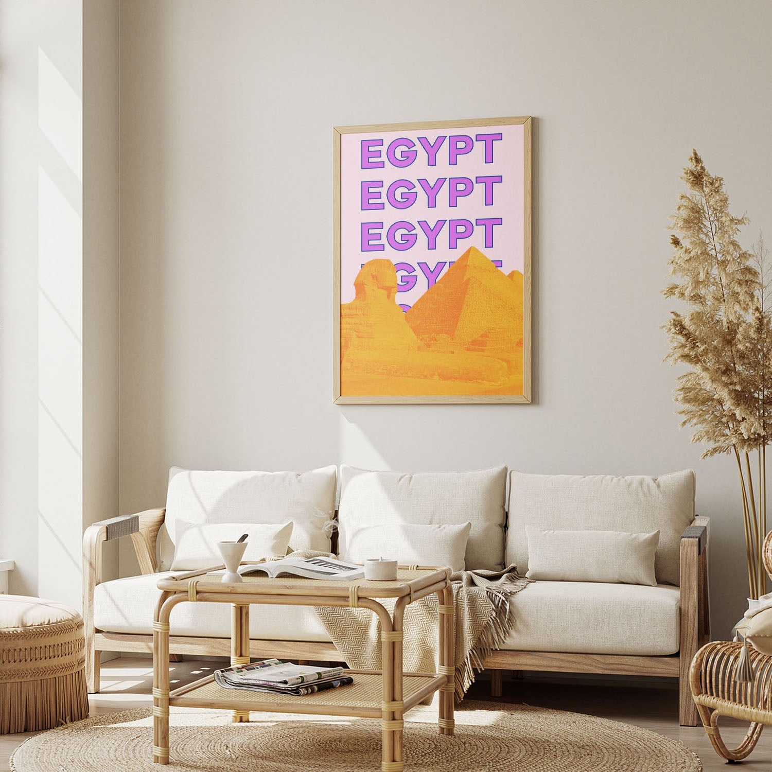 Wes Co Gallery Poster Egypt City Colorful Travel 12 x 16" Home Goods - Travel Illustrations Edge to edge Art Print