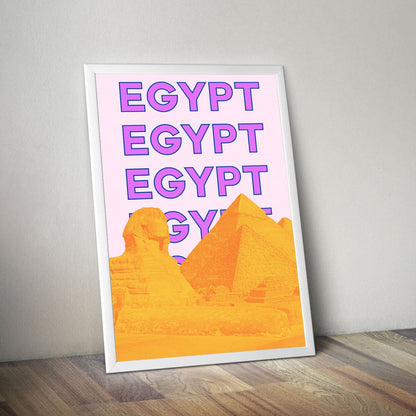 Wes Co Gallery Poster Egypt City Colorful Travel 16 x 20" Home Goods - Travel Illustrations Edge to edge Art Print