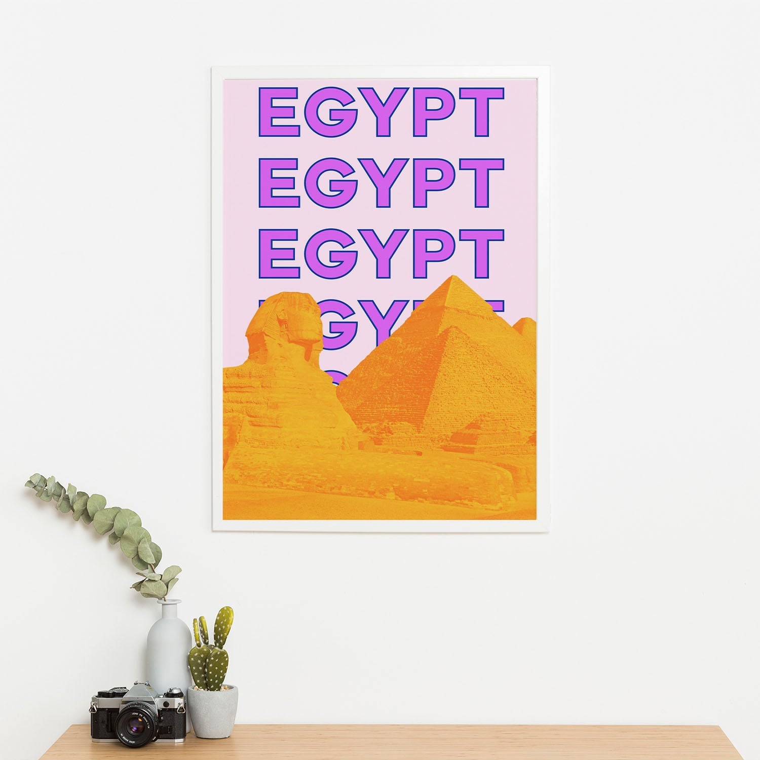 Wes Co Gallery Poster Egypt City Colorful Travel 16 x 20" Home Goods - Travel Illustrations Edge to edge Art Print