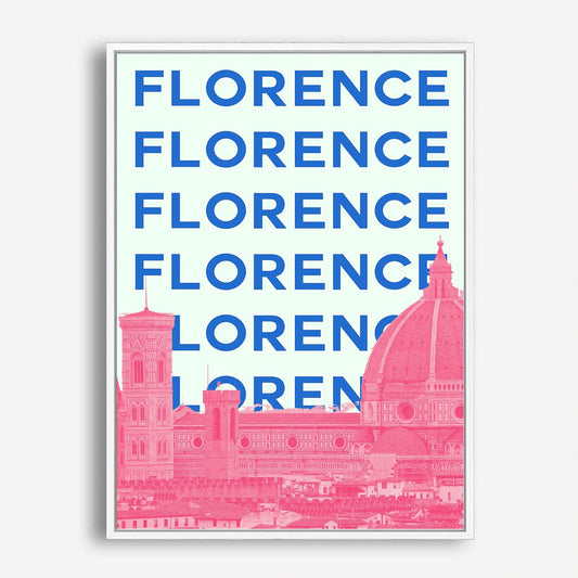 Wes Co Gallery Poster Florence City Colorful Travel 5 x 7" Home Goods - Travel Illustrations Edge to edge Art Print