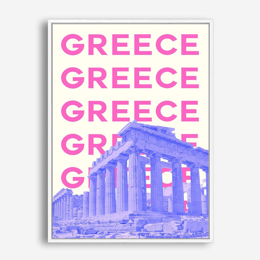 Wes Co Gallery Poster Greece City Colorful Travel 5 x 7" Home Goods - Travel Illustrations Edge to edge Art Print