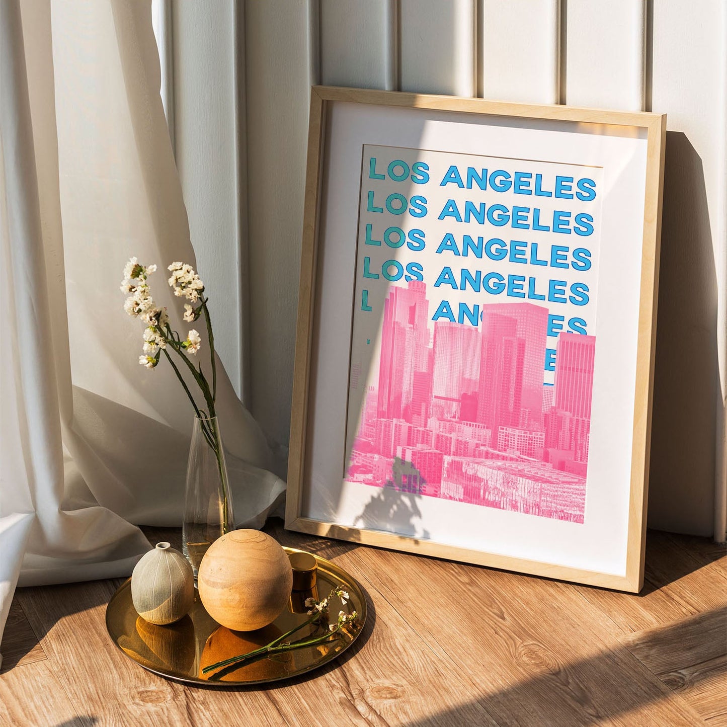 Wes Co Gallery Poster Los Angeles City Colorful Travel 5 x 7" Home Goods - Travel Illustrations Edge to edge Art Print