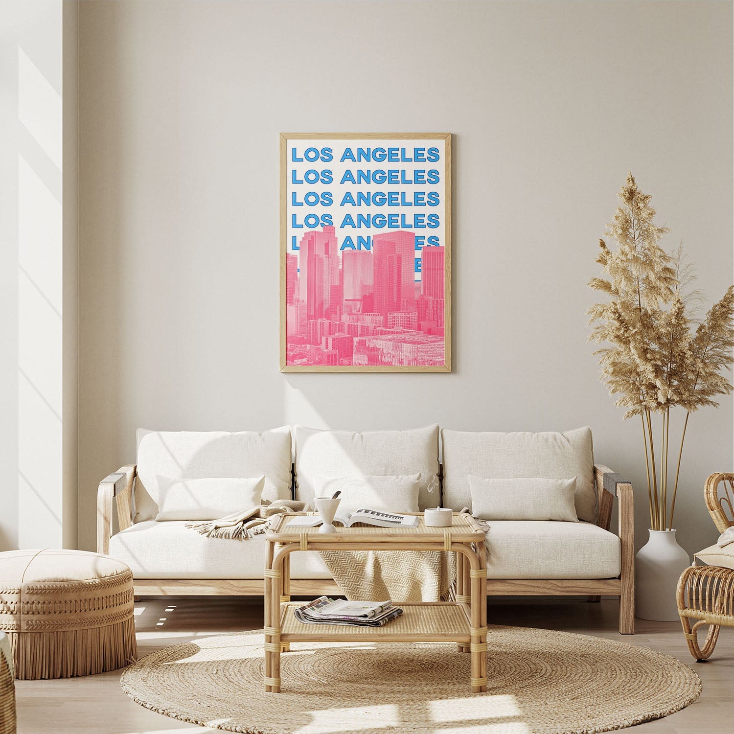 Wes Co Gallery Poster Los Angeles City Colorful Travel 8 x 10" Home Goods - Travel Illustrations Edge to edge Art Print