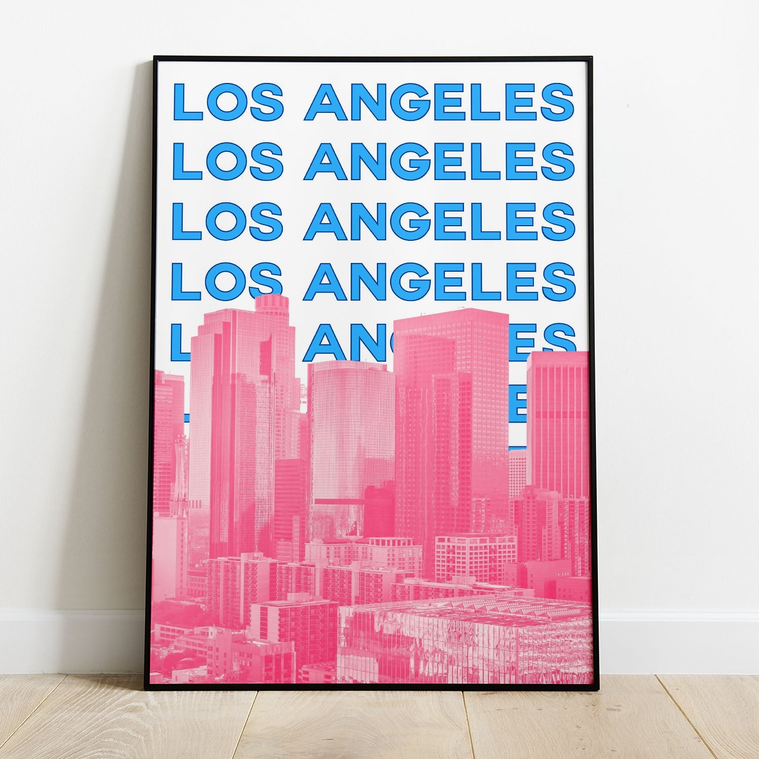 Wes Co Gallery Poster Los Angeles City Colorful Travel 8 x 10" Home Goods - Travel Illustrations Edge to edge Art Print