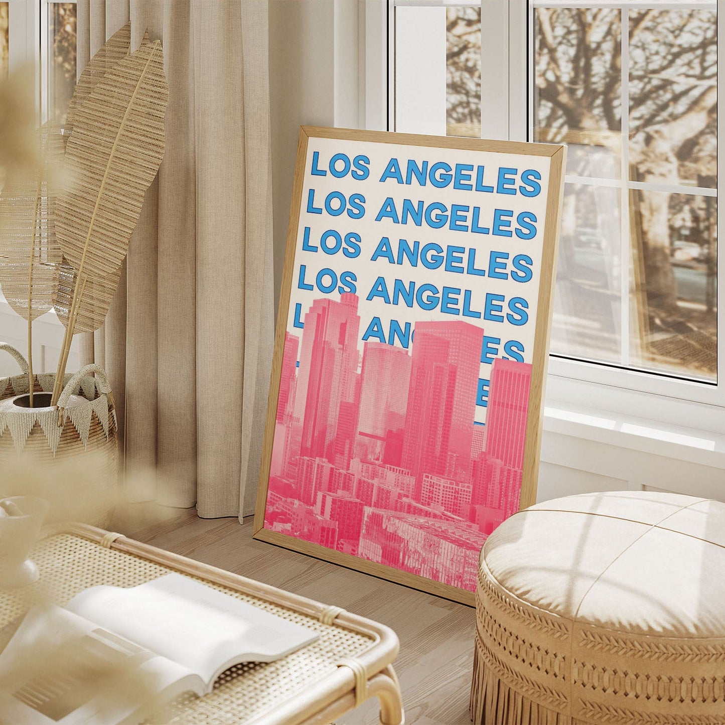 Wes Co Gallery Poster Los Angeles City Colorful Travel 11 x 17" Home Goods - Travel Illustrations Edge to edge Art Print