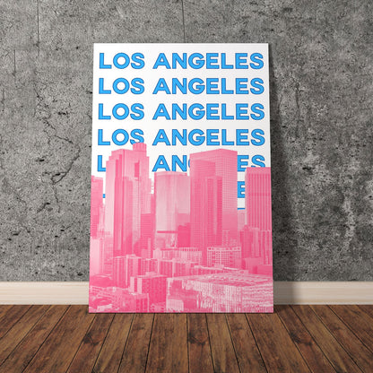 Wes Co Gallery Poster Los Angeles City Colorful Travel 11 x 17" Home Goods - Travel Illustrations Edge to edge Art Print