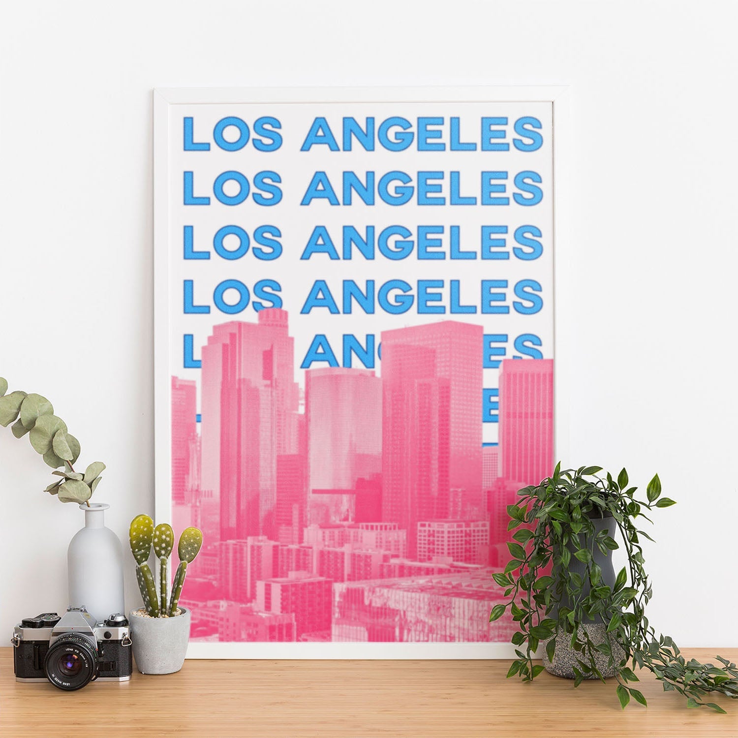 Wes Co Gallery Poster Los Angeles City Colorful Travel 12 x 16" Home Goods - Travel Illustrations Edge to edge Art Print