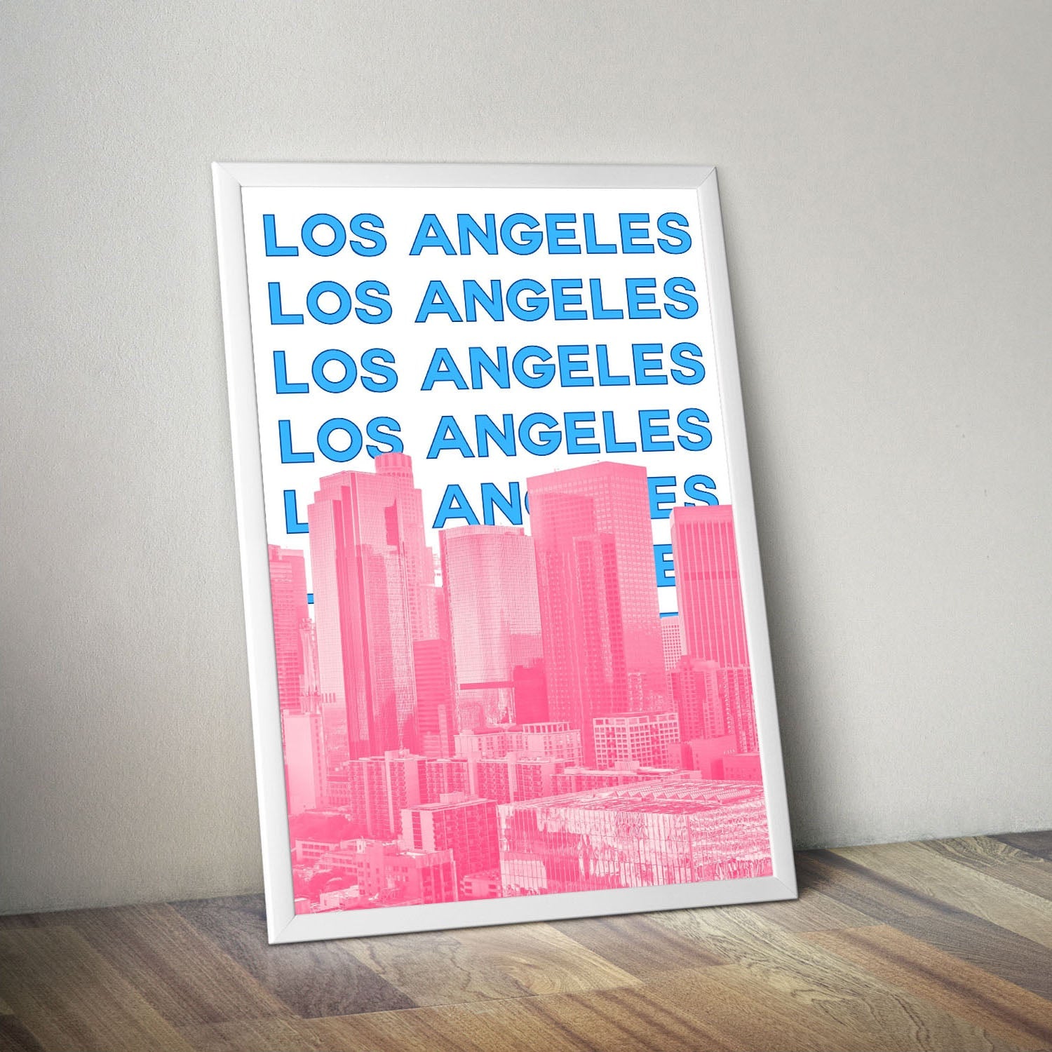 Wes Co Gallery Poster Los Angeles City Colorful Travel 16 x 20" Home Goods - Travel Illustrations Edge to edge Art Print