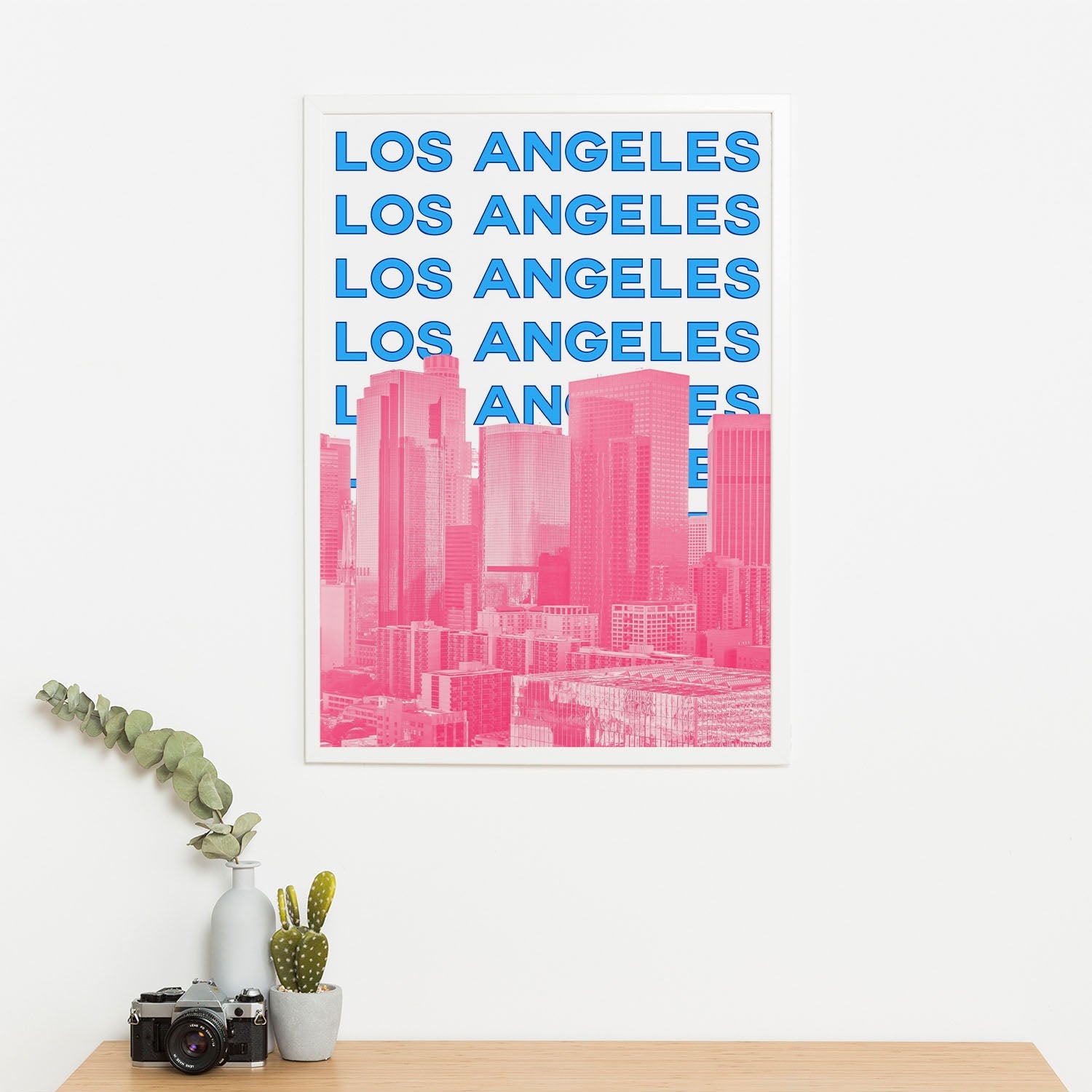 Wes Co Gallery Poster Los Angeles City Colorful Travel 16 x 20" Home Goods - Travel Illustrations Edge to edge Art Print