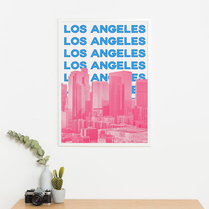 Wes Co Gallery Poster Los Angeles City Colorful Travel 16 x 20" Home Goods - Travel Illustrations Edge to edge Art Print