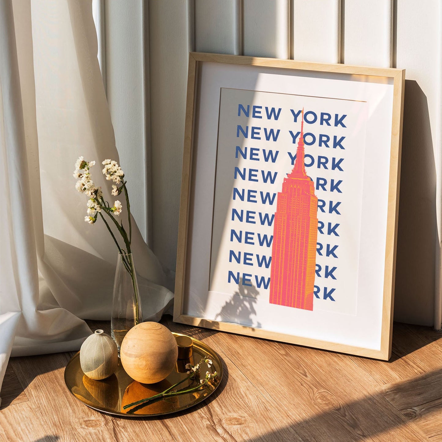 Wes Co Gallery Poster New York City Colorful Travel 5 x 7" Home Goods - Travel Illustrations Edge to edge Art Print