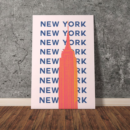 Wes Co Gallery Poster New York City Colorful Travel 11 x 17" Home Goods - Travel Illustrations Edge to edge Art Print