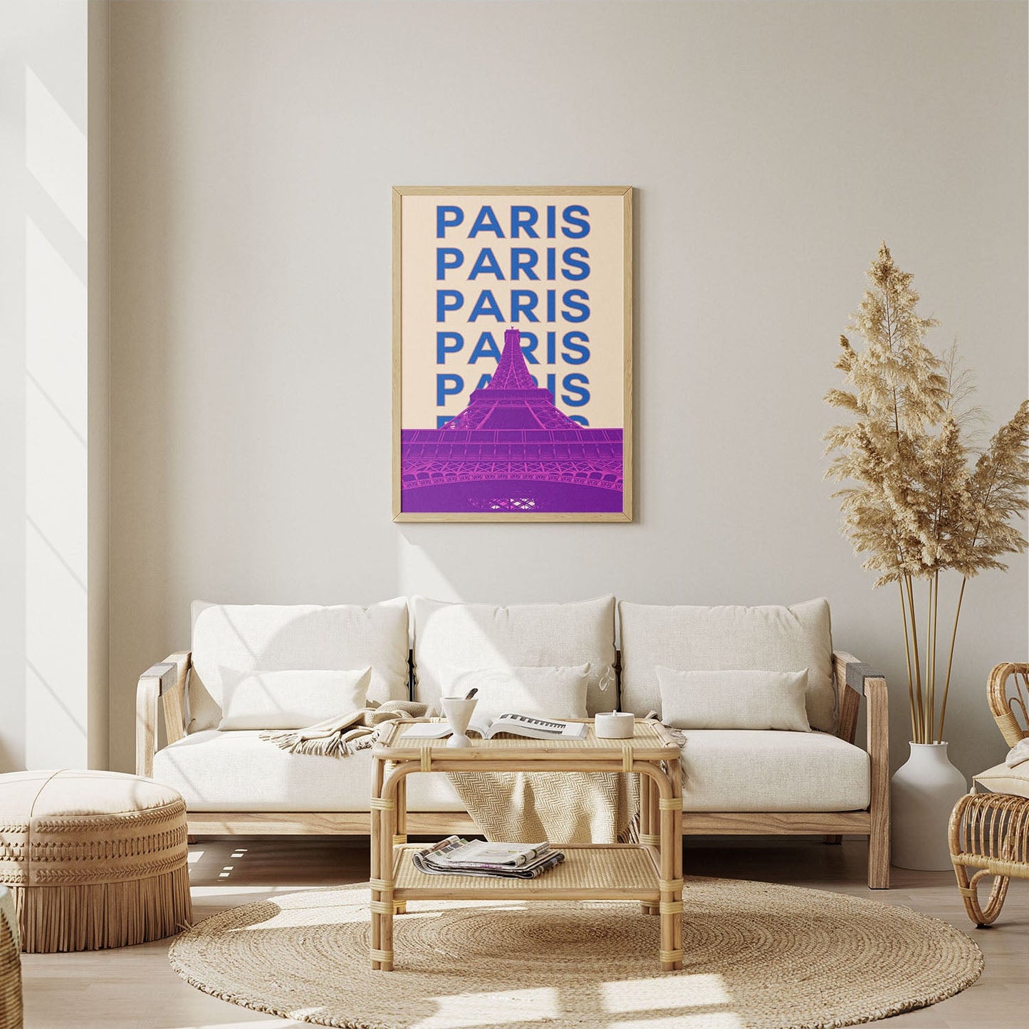 Wes Co Gallery Poster Paris City Colorful Travel 8 x 10" Home Goods - Travel Illustrations Edge to edge Art Print