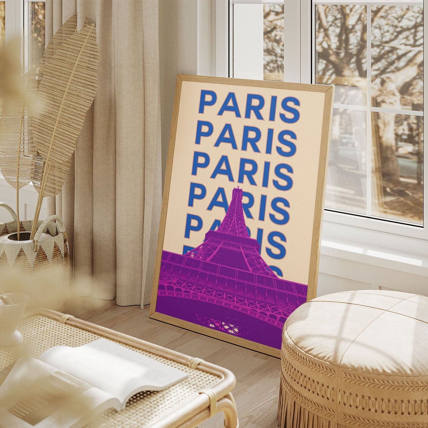 Wes Co Gallery Poster Paris City Colorful Travel 11 x 17" Home Goods - Travel Illustrations Edge to edge Art Print