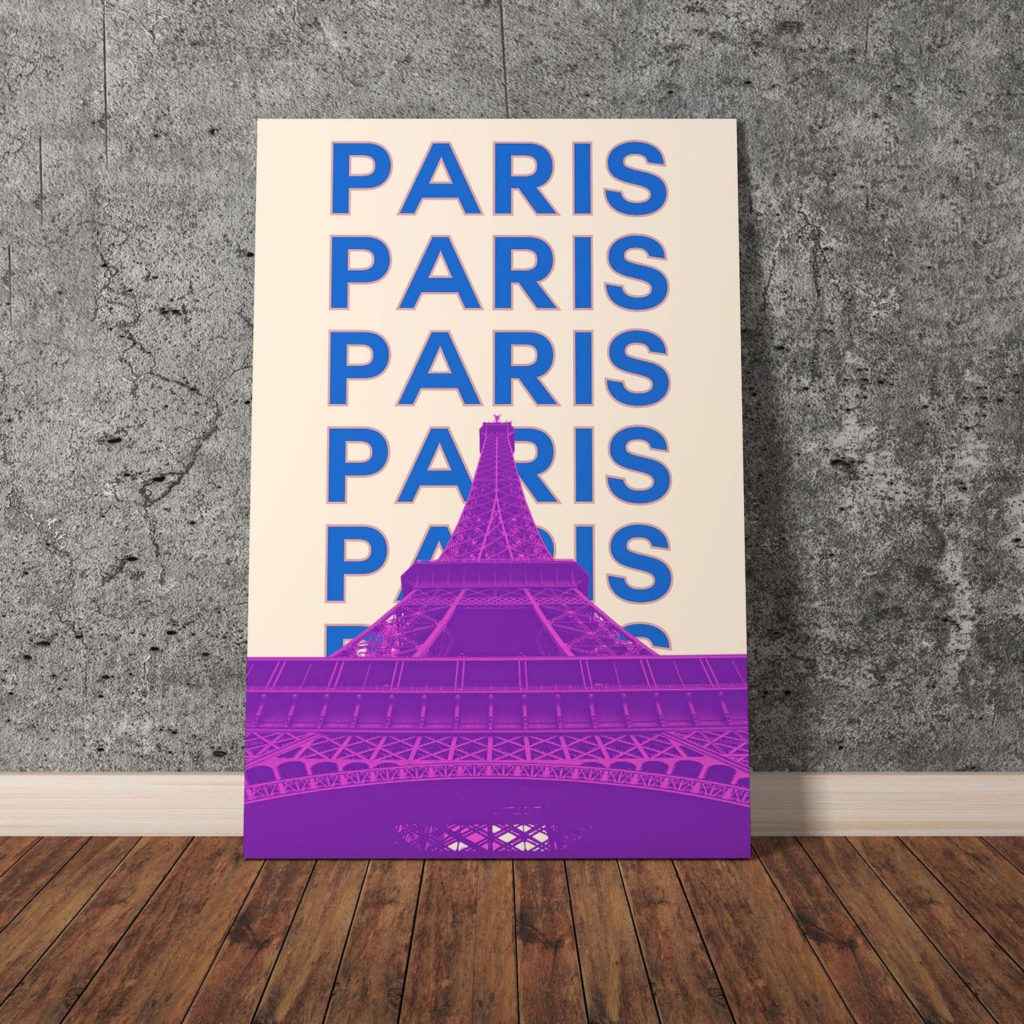 Wes Co Gallery Poster Paris City Colorful Travel 11 x 17" Home Goods - Travel Illustrations Edge to edge Art Print