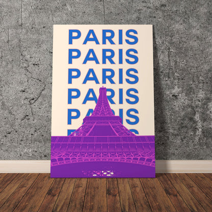 Wes Co Gallery Poster Paris City Colorful Travel 11 x 17" Home Goods - Travel Illustrations Edge to edge Art Print