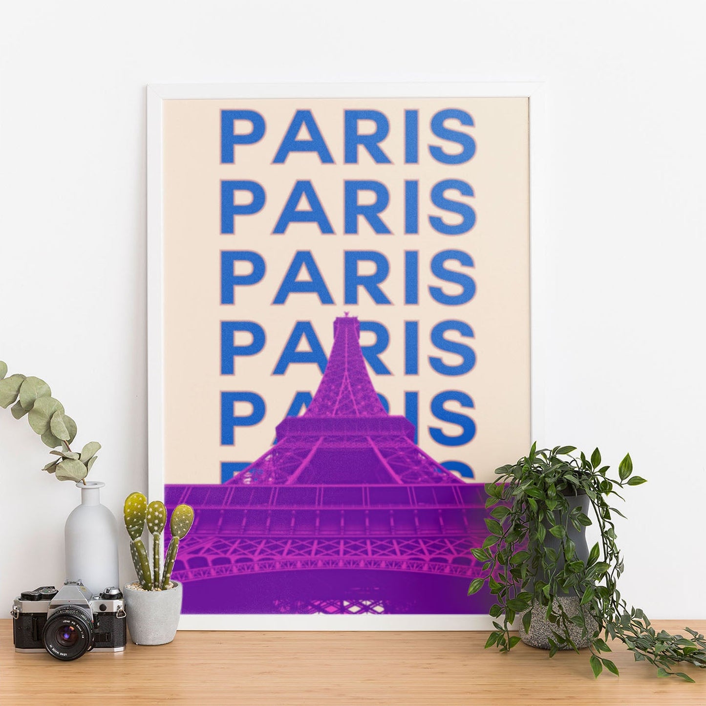 Wes Co Gallery Poster Paris City Colorful Travel 12 x 16" Home Goods - Travel Illustrations Edge to edge Art Print