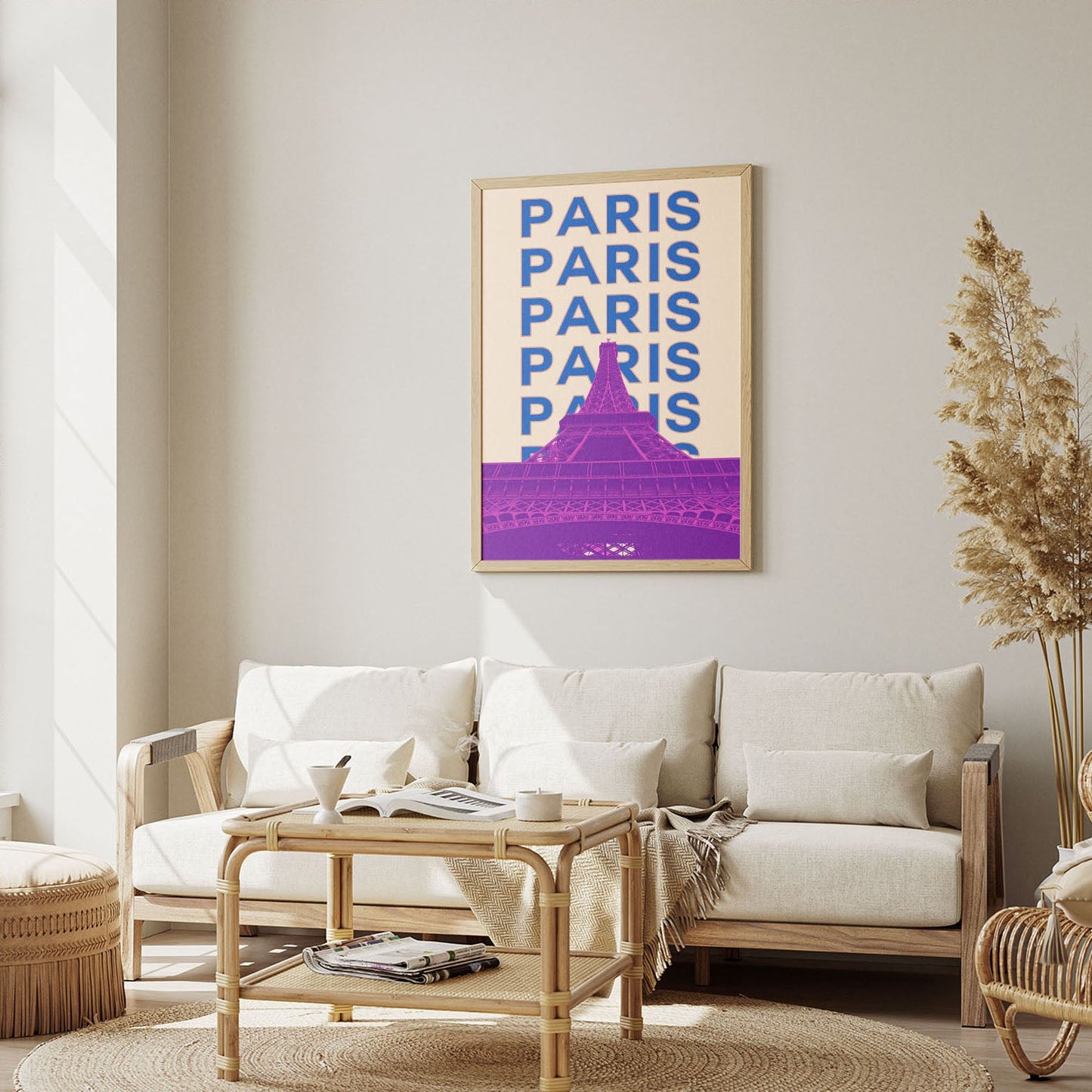 Wes Co Gallery Poster Paris City Colorful Travel 12 x 16" Home Goods - Travel Illustrations Edge to edge Art Print