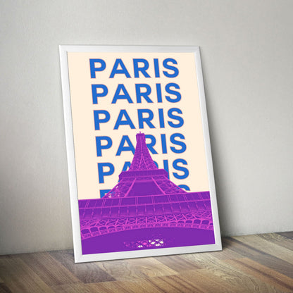 Wes Co Gallery Poster Paris City Colorful Travel 16 x 20" Home Goods - Travel Illustrations Edge to edge Art Print