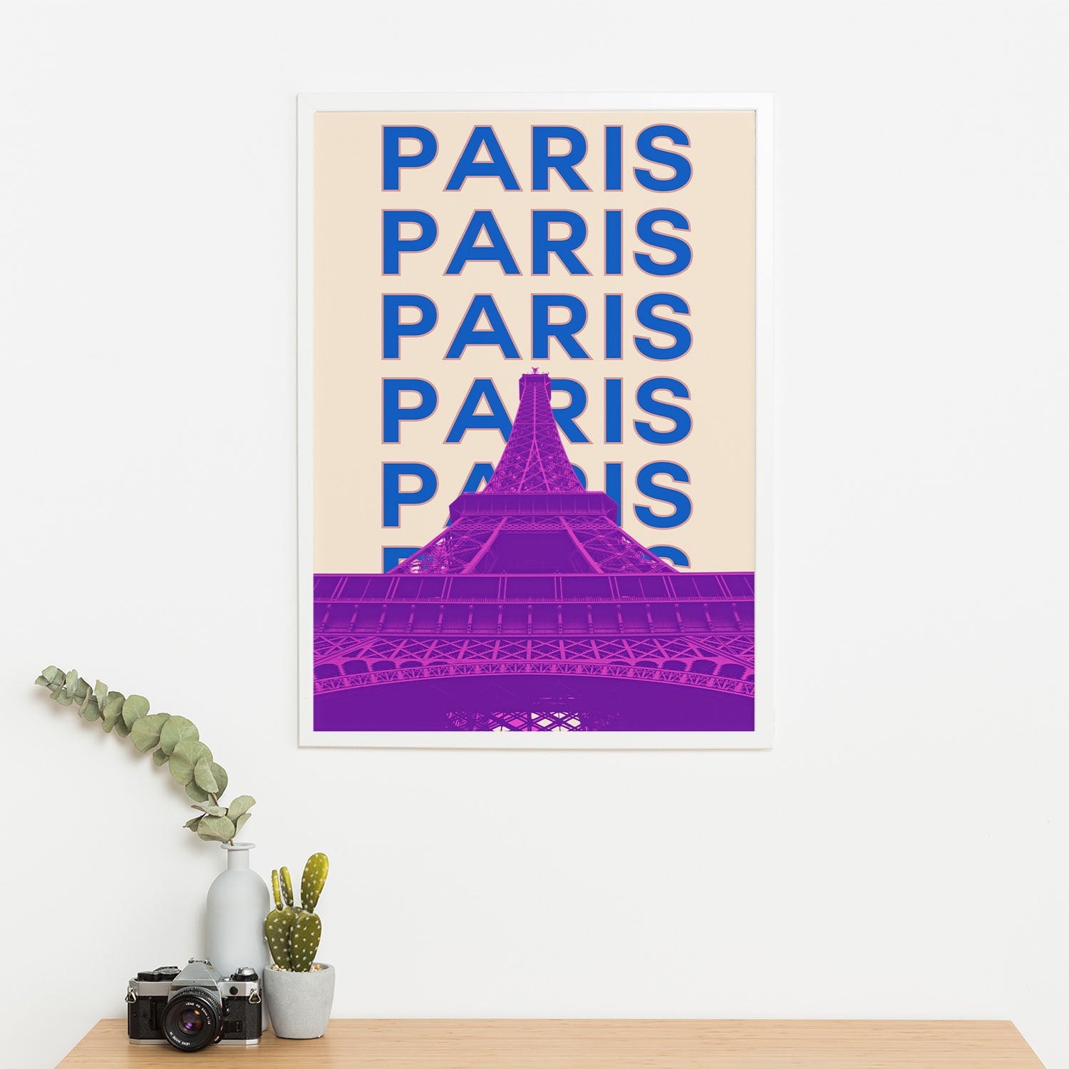 Wes Co Gallery Poster Paris City Colorful Travel 16 x 20" Home Goods - Travel Illustrations Edge to edge Art Print