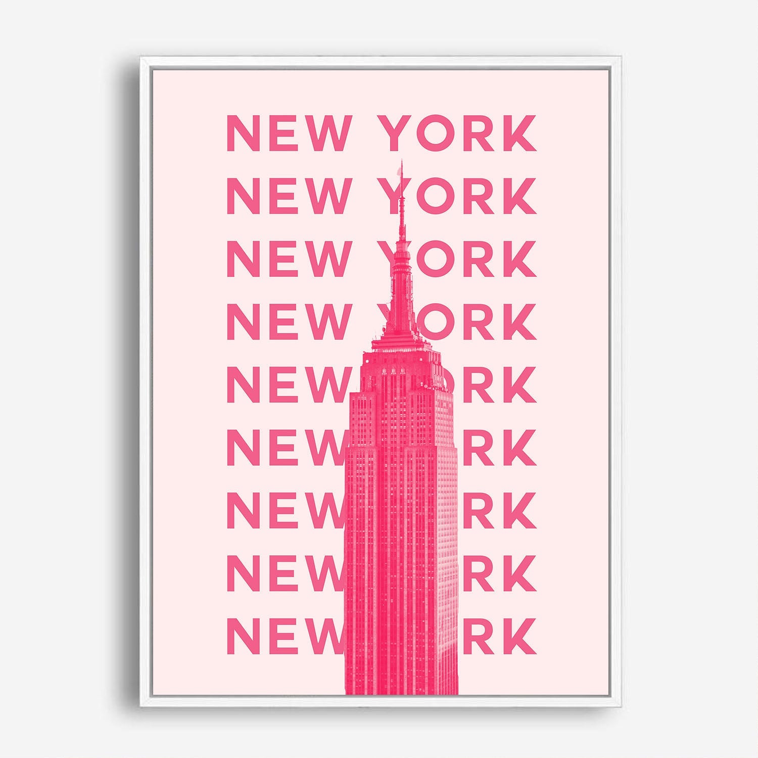 Wes Co Gallery Poster Pink New York City Colorful Travel 5 x 7" Home Goods - Travel Illustrations Edge to edge Art Print