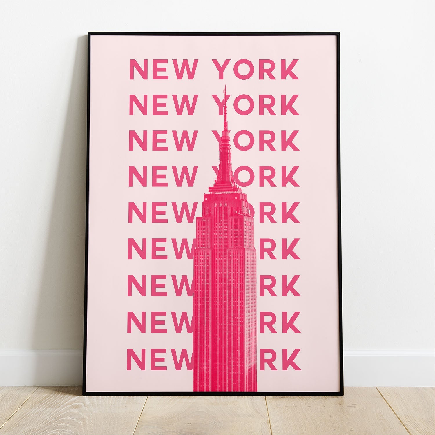 Wes Co Gallery Poster Pink New York City Colorful Travel 8 x 10" Home Goods - Travel Illustrations Edge to edge Art Print