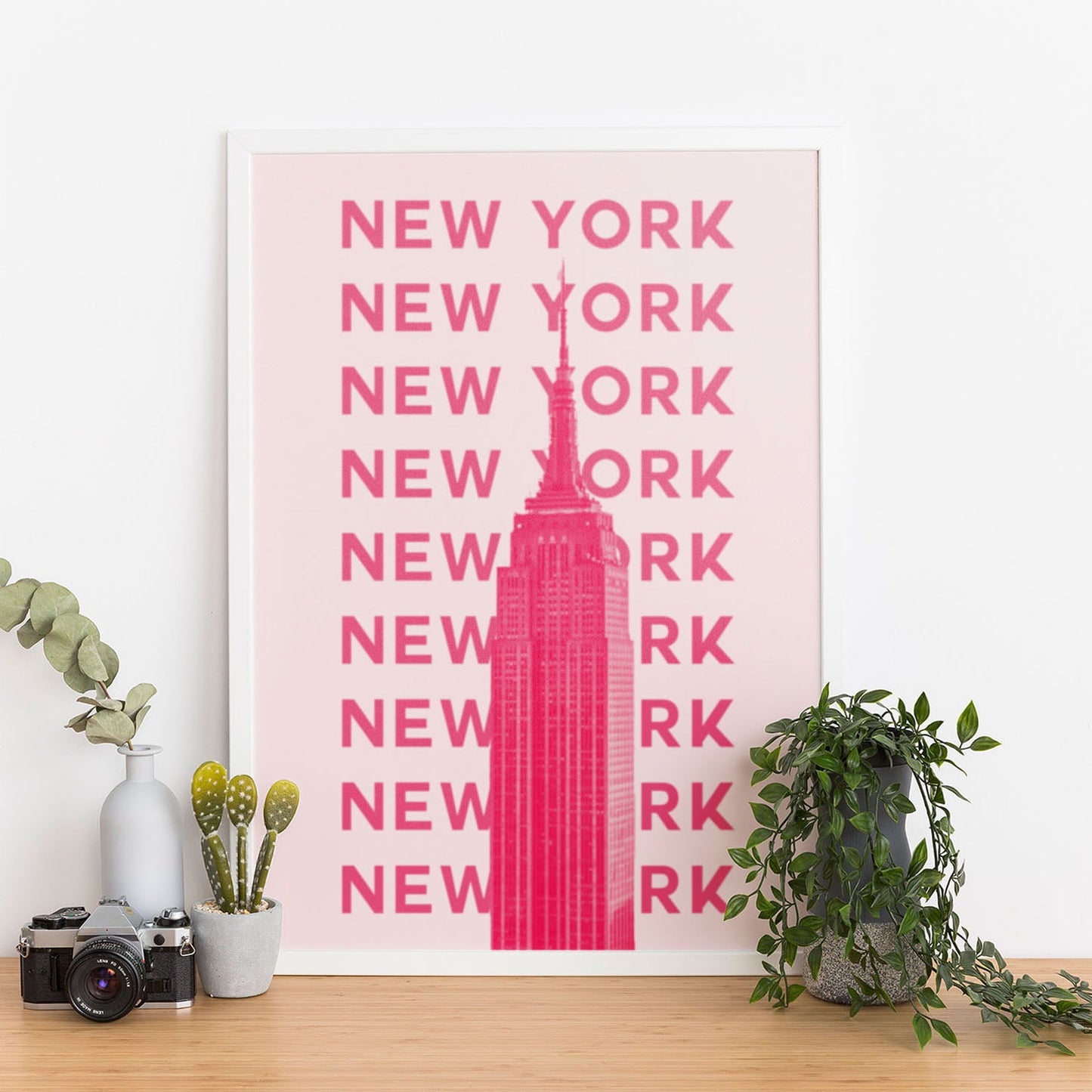 Wes Co Gallery Poster Pink New York City Colorful Travel 12 x 16" Home Goods - Travel Illustrations Edge to edge Art Print